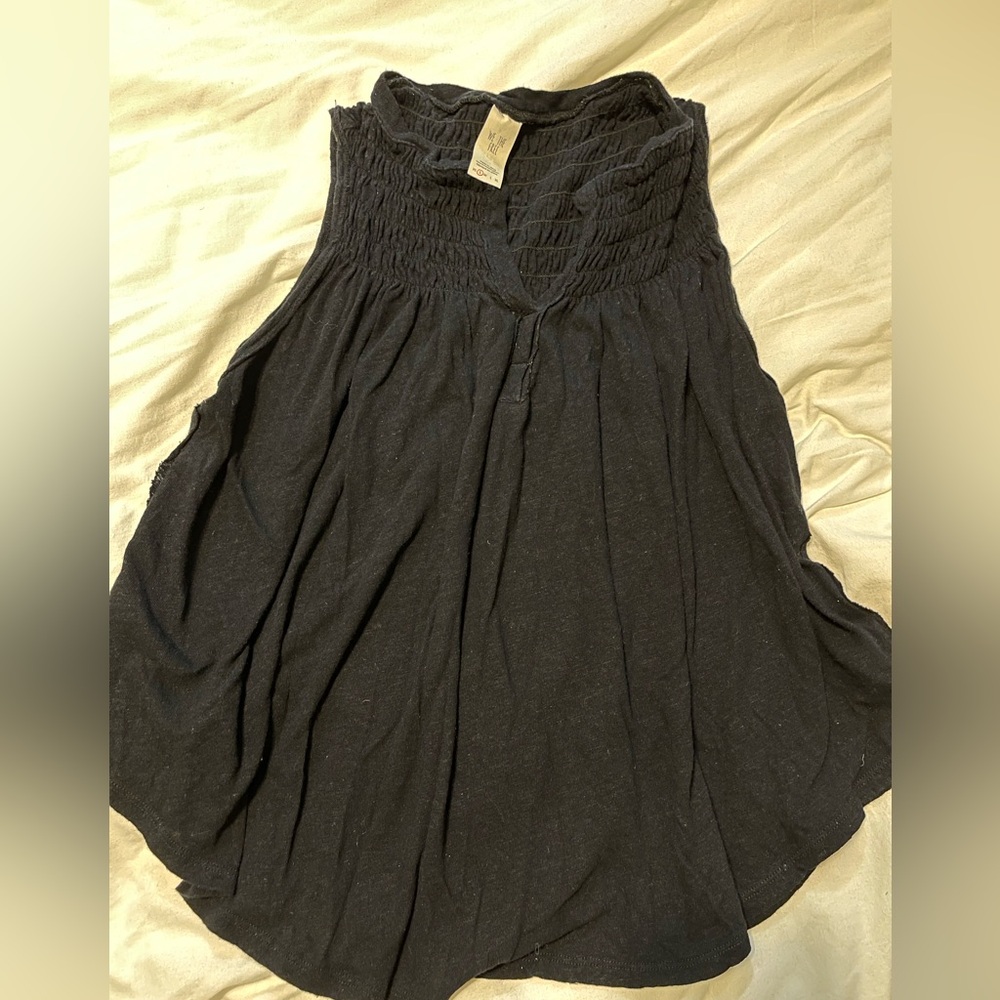 Free People Flowy Black Tank Top